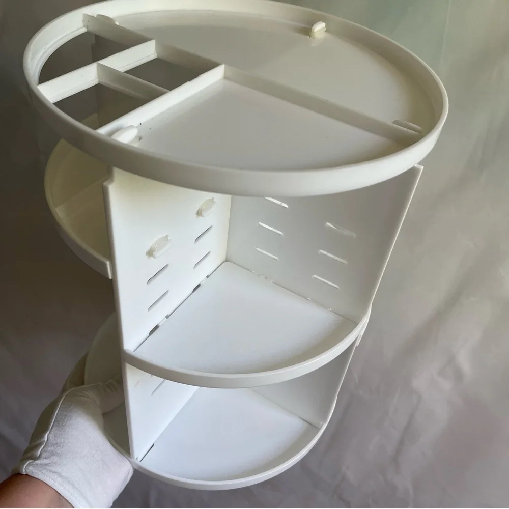 White Acrylic Rotating 360 Comsetic Organizer